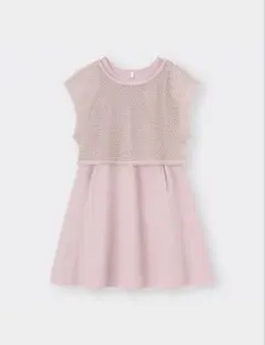 GU キッズ　GIRLSメッシュレイヤードワンピース半袖　120