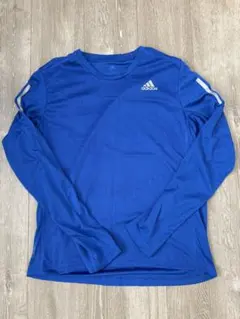 adidas ランニング用長袖シャツ M 青