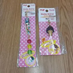 2002年　キティ　meiji　きのこの山　アクションマスコット　台紙袋汚れあり 2002年 キティ meiji きのこの山 アクションマスコット 台紙袋