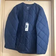 新品　パフテック　ノーカラージャケット サイズXL ネイビー