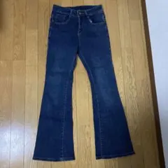 WEGO ブーツカットデニム・フレアデニム ダークブルー