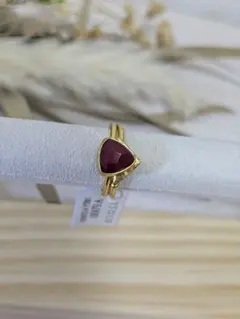 天然石リング　２連ゴールド