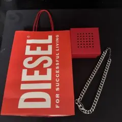 DIESEL レッド ボックス型 ネックレス