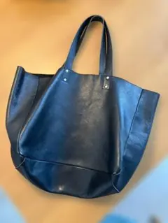 【美品】COMME des GARÇONS ブラックレザートートバッグ