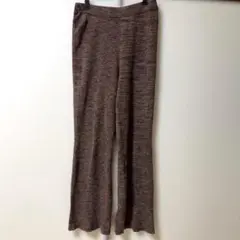 LOWRYS FARM ニットパンツ フレアパンツ ブラウン