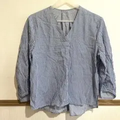 コーエン　綿100% ストライプ 七分袖シャツ