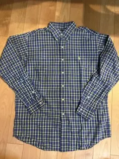 Ralph Lauren カスタムフィット 長袖シャツ ネイビー/グリーン