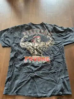 バックプリント 柄Tシャツ XL ストリート 企業 古着 ブラック