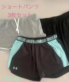 UNDER ARMOUR ショートパンツ 1枚ノンブランド2枚(ブラックグレー)