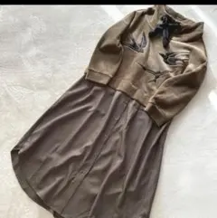 新品　未使用 エスパスデカルマ ドッキング　ワンピース　ベロアスウェット　刺繍