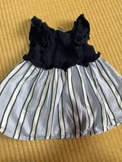 90プティマイン　petit main レースティアードワンピース　ブルー