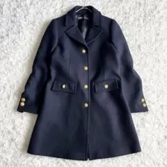 【美品✨】ZARA×マンテコ ウールチェスターコート　金ボタン ネイビー