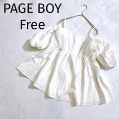 PAGE BOY◆オフショルダー フリルトップス ホワイトFREE 2408