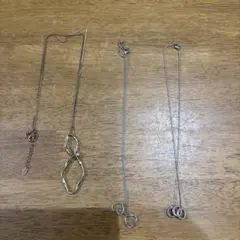 シルバーカラー ネックレス 3点セット