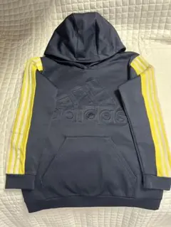 adidas フード付きトレーナー ネイビー/イエロー