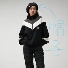 AZUL by moussy ×UMBRO 黒 ベレー帽 キャップ