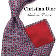 【美品】Christian Dior ディオール ネクタイ 総柄 レッド 赤