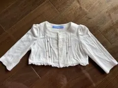 美品　familiar ホワイト カーディガン　80