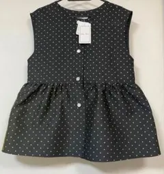 しまむら Rose Farm ドット 水玉 ジャガード ベスト ジレ ペプラム