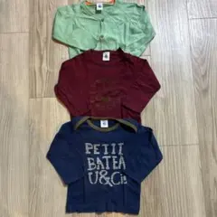 PETIT BATEAU ベビー服 18m Tシャツ・カーディガン3枚セット