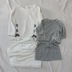 【リンクコーデ】プティマイン　ワッフル セットアップ　2点セット　レディース