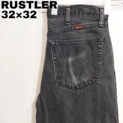 Rustler ラスラー W32 ブラックデニム ボトム 古着 黒 13208