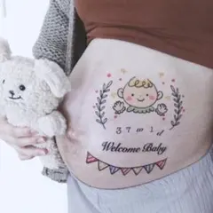 赤ちゃんガーランド マタニティシール マタニティフォト マタニティペイントシール