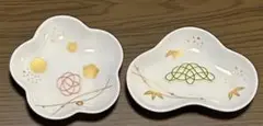 【新品・未使用品】縁起絵皿２枚セット（梅&松）