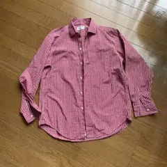 ships ladies 赤と白のチェック長袖シャツ