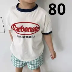 子供服　ベビー服　ロゴ半袖Tシャツ　プリント　80