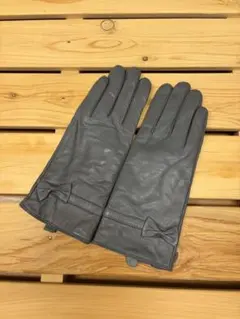 値下げ高級★一枚革グローブ　本革手袋　　暖かい♪ 本革　スマホ対応　グレーM寄り
