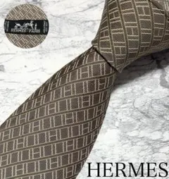 HERMES ネクタイ H柄 ジャガード