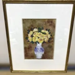 田川勤次 『壺に花 (つぼにはな)』 洋画家 油彩画 - メルカリ