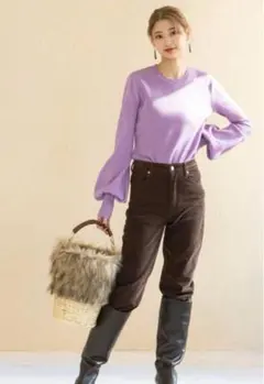 U by Spick and Span バルーンスリーブニット ラベンダーのサムネイル