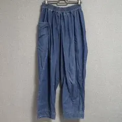 USED merlot メルロー アシメポケットボンタンデニムパンツ ブルーのサムネイル
