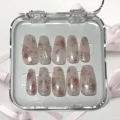 ♡ 花柄&クロムネイルチップ ♡