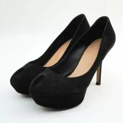 セルジオロッシ 36 スエードピンヒールパンプス ブラック/LD114