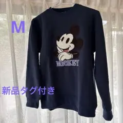 【新品タグ付き】ミッキーマウス トレーナー スウェットM 裏起毛 サガラ刺繍