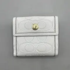 Coach Signature Embossed White Wallet