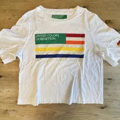 【定番】BENETTON（ベネトン）ロゴT／レインボー刺繍入り Mのサムネイル