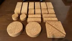 美品】 自由学園生活工芸研究所 コルク積み木 ラージ 木箱セット 20