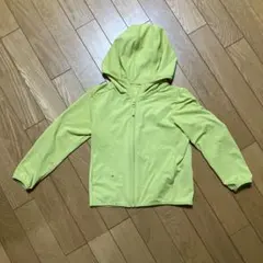 【難あり】UNIQLO AIRism パーカー 110サイズ 蛍光イエロー