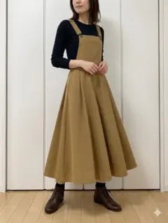 ベージュ サロペット スカート　グリーンレーベルのサムネイル