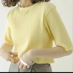 mystic バックスリット半袖ニット