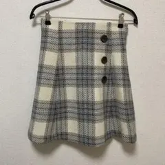 BE RADIANCE チェック柄ミニスカート／フレアスカート／ウール60%