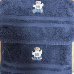 ネイビー　フェイスタオル　ラルフローレン　ポロベア　2枚