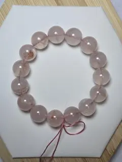 水晶 水蓮花天珠 ピンクサゲ ローズクォーツ ブレスレット - メルカリ