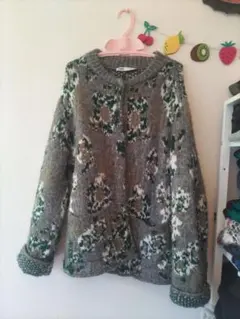 ZARA 花柄ニットカーディガン Mサイズ