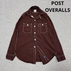 美品 ポストオーバーオールズ タータンチェック ワークシャツ レッド XSのサムネイル