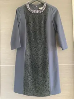【美品】LE JOUR ワンピース ネイビー 紺 セレモニー フォーマル　結婚式